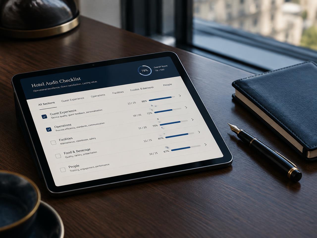 Checklist di audit su tablet